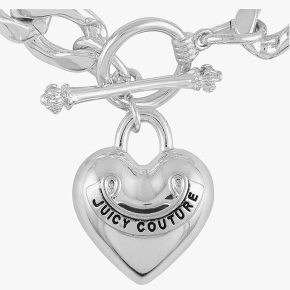 Juicy Couture toggle heart charm bracelet in silver - Picture 2 of 3